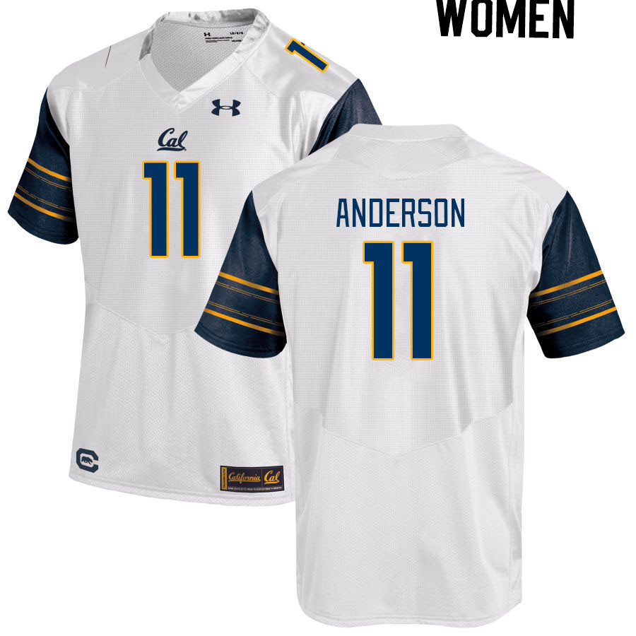 Women #11 Mavin Anderson California Golden Bears College Football Jerseys Stitched Sale-White